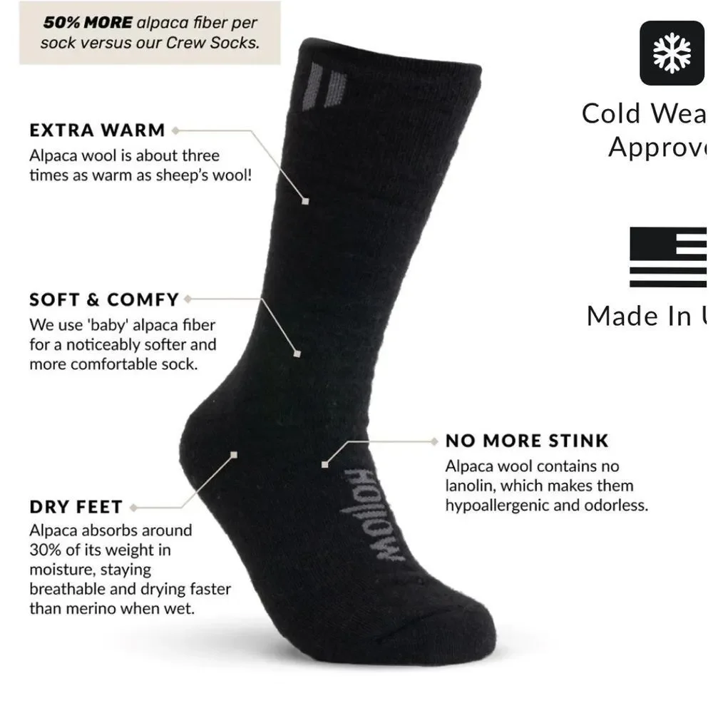 Hollow Alpaca Boot Socks M & Large Grey Men 10-13 Women 10-12 NWT IN PACKAGING_2